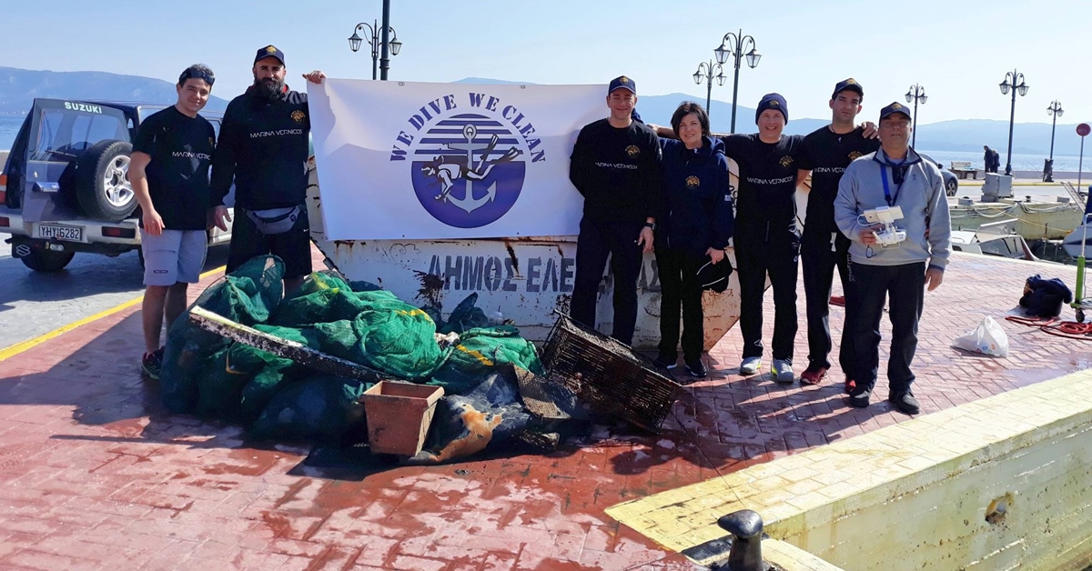 We dive we clean Καθαρισμός βυθού, λιμάνι Ελευσίνας 20-2-2019